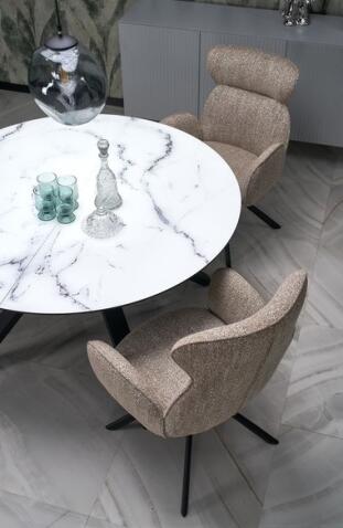 Стул HALMAR K571 темно-бежевый/черный, поворотный