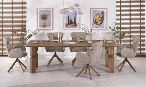 Стол обеденный HALMAR MELTON орех светлый/орех светлый 200-300/101