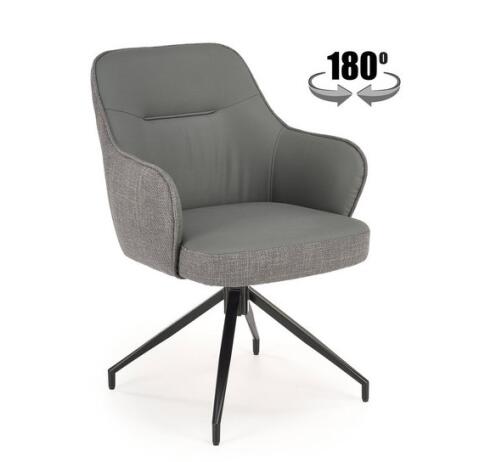 Стул HALMAR K527 серый/черный, поворотный