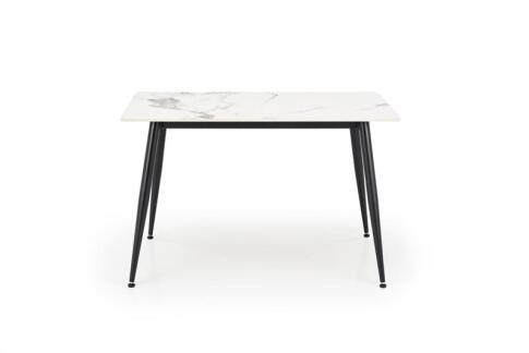 Стол обеденный HALMAR EMILIO белый мрамор/черный 140/80