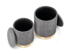 Комплект HALMAR MONTY (2 пуфа) серый/золотой