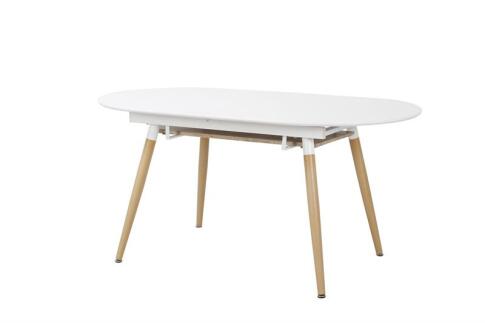 Стол обеденный HALMAR CALIBER белый матовый/дуб сан ремо 160-200/90