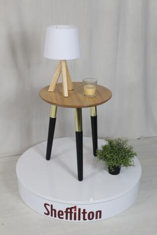 Стол журнальный Sheffilton SHT-CT17 артикул SHT-СТЖ5 дуб весенний/черное дерево/латунь