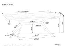 Стол обеденный SIGNAL IMPERIA черный/черный 180-240/90