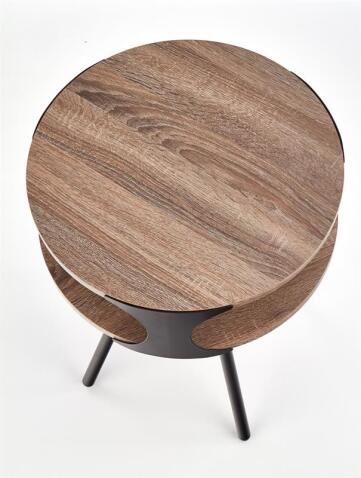 Стол журнальный HALMAR KIRBY темный дуб сонома/черный, 45/60