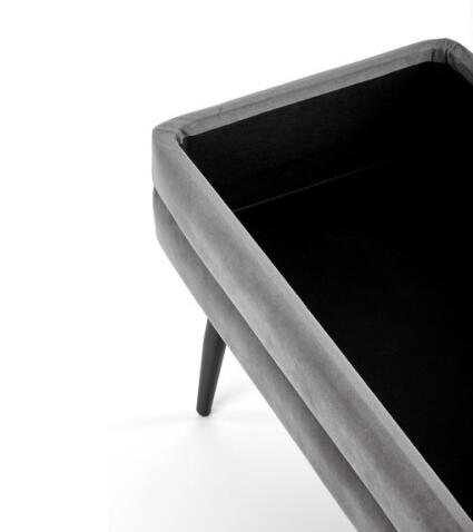 Скамья HALMAR VELVA серый/черный