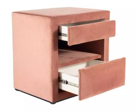 Тумба прикроватная SIGNAL ET-003 Velvet Bluvel 52 античный розовый