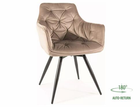 Стул SIGNAL MANGO Velvet Bluvel 40 темно-бежевый/черный, поворотный