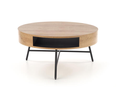 Стол журнальный HALMAR CAMILA дуб золотой/черный, 80/41