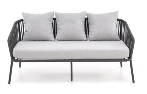 Комплект HALMAR ROCCA (софа + 2 кресла + стол журнальный), темно-серый/светло-серый