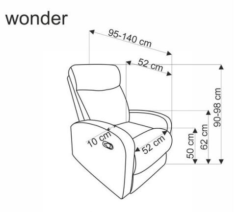 Кресло HALMAR WONDER раскладное, горчичный