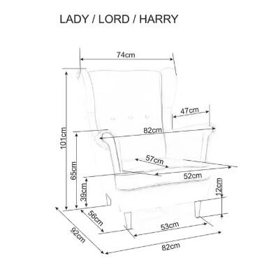 Кресло SIGNAL LADY Velvet Bluvel 86 темно-синий/венге