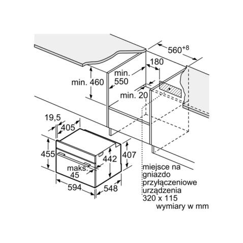 Духовой шкаф BOSCH компактный с СВЧ CMG633BB1