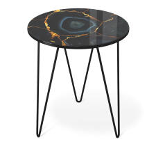 Стол журнальный Sheffilton SHT-CT27 титановый кварц/черный муар