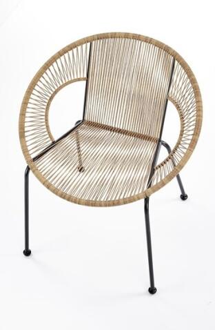 Стул HALMAR BARI ротанг/черный