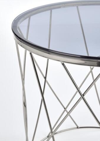 Стол журнальный HALMAR SELENA дымчатый/хром, 55/55