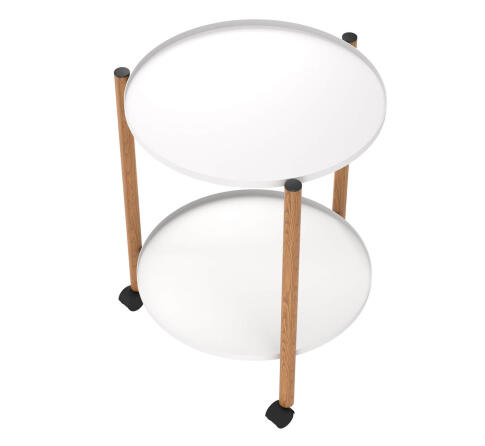 Стол журнальный Sheffilton SHT-CT62 белый муар/светлый орех