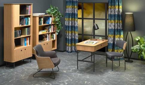 Стеллаж HALMAR SMART REG1 дуб натуральный/черный