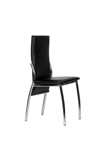 Стул ВВР Оскар черный/хром, экокожа
