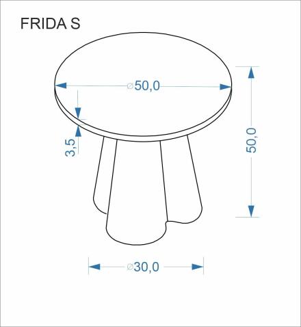 Стол журнальный HALMAR FRIDA S травертин/орех 50/50