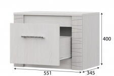 Тумба прикроватная SV-МЕБЕЛЬ (МС Гамма 20 К) Серия №4 Ясень анкор светлый / Сандал светлый