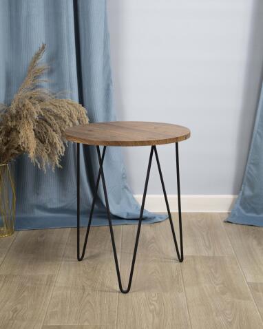 Стол журнальный Sheffilton SHT-CT79 светлый орех/черный муар