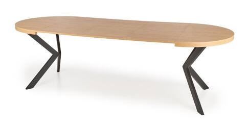 Стол обеденный HALMAR PERONI дуб золотой/черный 100-250/100