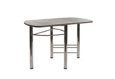 Стол ВВР Пристенный Каспий серый/хром, Пластик