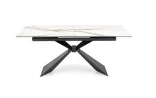 Стол обеденный HALMAR LUCIANO белый мрамор/черный 180-230/90