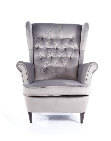 Кресло SIGNAL HARRY Velvet Bluvel 14 серый/венге