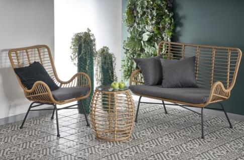 Софа HALMAR IKARO XL натуральный/черный