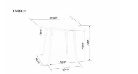 Стол обеденный SIGNAL LARSON белый/беленый дуб 90