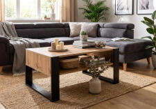 Стол журнальный SIGNAL GEMA дуб вотан/черный, 100/64/50