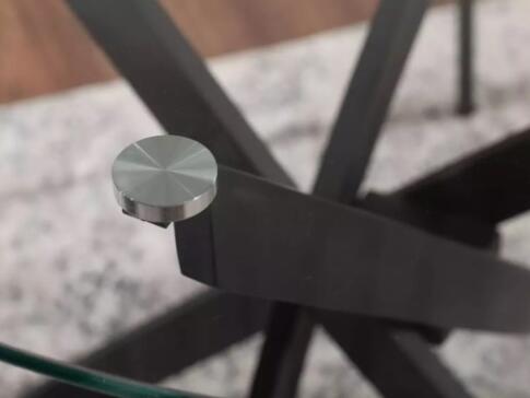 Стол обеденный SIGNAL AGIS прозрачный/черный мат 90