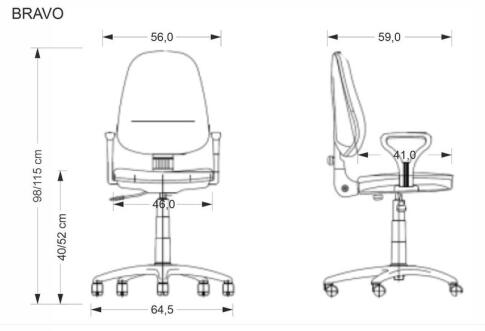 Кресло компьютерное HALMAR BRAVO черный, OBAN EF019