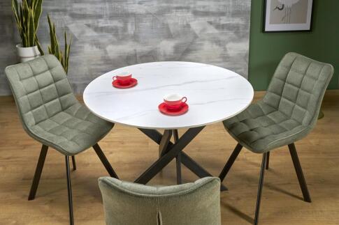 Стол обеденный HALMAR EDGAR 2 белый мрамор/черный 100