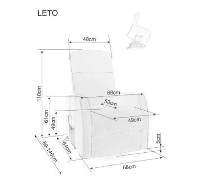 Кресло SIGNAL LETO Velvet Bluvel 19 раскладное, черный