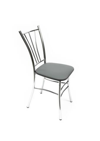 Стул ВВР Трилогия серый/хром, экокожа