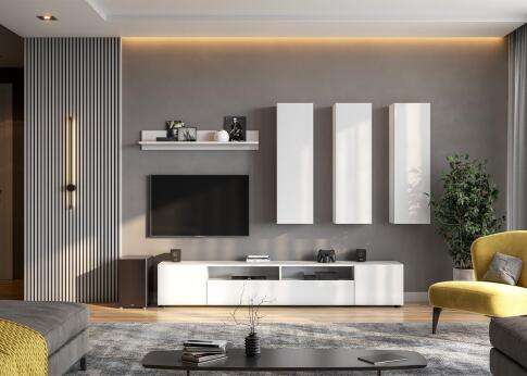 Полка навесная NN Мебель (МС Токио) Белый текстурный