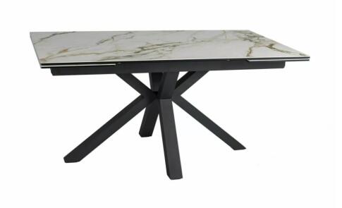 Стол обеденный SIGNAL COLUMBUS Amber Bianco белый/черный 160-240/90