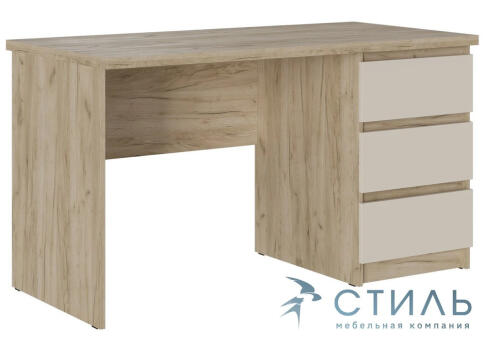 Стол письменный МК Стиль Бостон СП-001 МДФ дуб крафт золотой/белый глянец