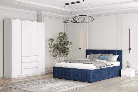 Кровать ДСВ Лана (М) 1,6 Синий Софт