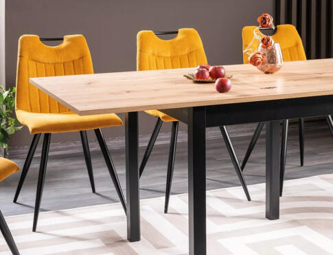 Стол обеденный SIGNAL FLIP дуб артизан/черный 80-160/80