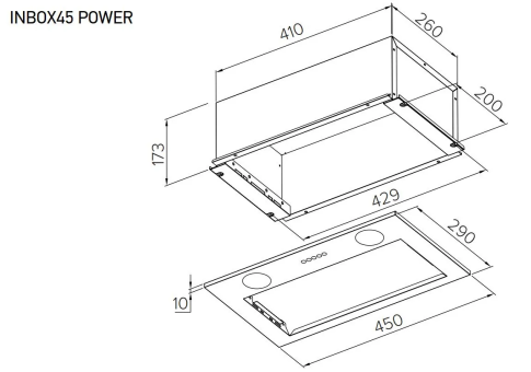 Вытяжка кухонная MEFERI INBOX45WH POWER