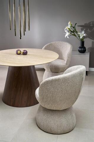 Стол обеденный HALMAR PIREUS травертин/орех 120