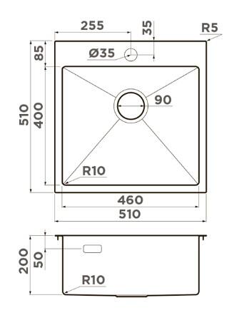 Кухонная мойка из нержавейки Omoikiri Akisame 51-GB  графит
