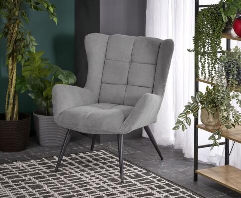 Кресло HALMAR BYRON серый/черный