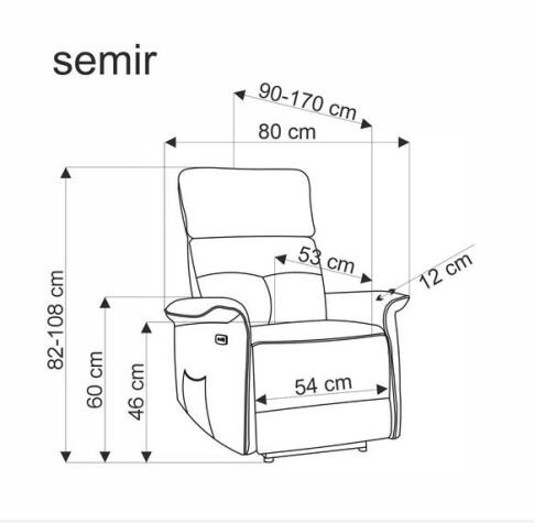 Кресло HALMAR SEMIR раскладное, горчичный