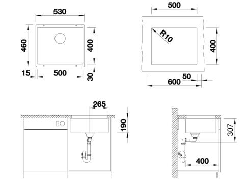Мойка ZORG Subline 50 черный опал