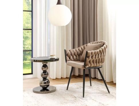 Стул SIGNAL NUVO Velvet Bluvel 40 темно-бежевый/черный мат